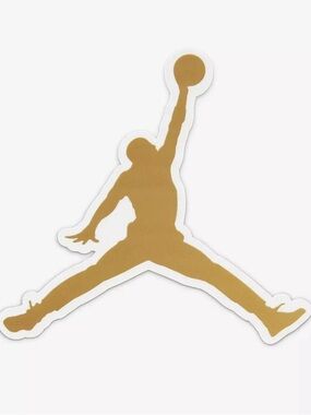 Authentic Air Jordan Jumpman Sticker 3.5" x 3.5”) Nike Gold Flight Logo